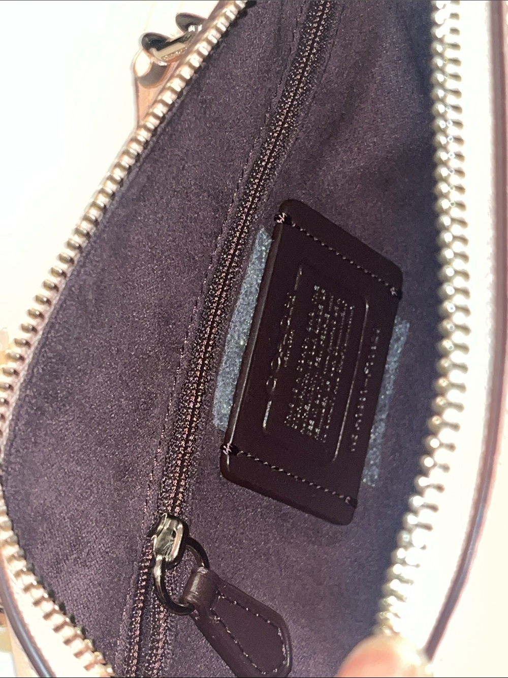Coach Embossed Pebbled Patent Satchel Crossbody Light Blush Pink Beautiful Lux - Picture 10 of 11